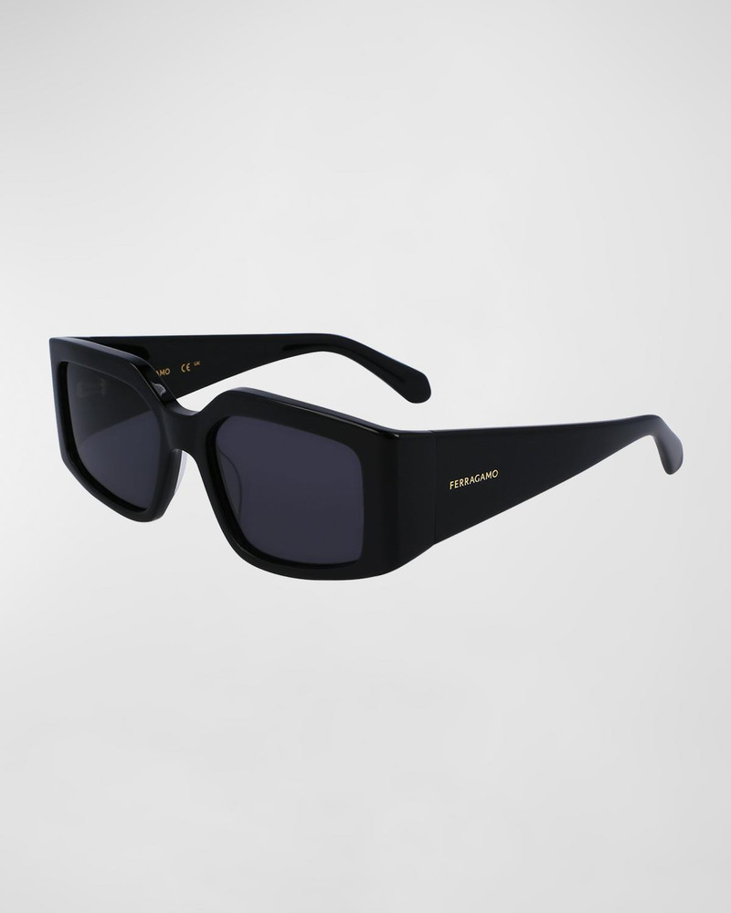 Micro-Logo Acetate Rectangle Sunglasses 1