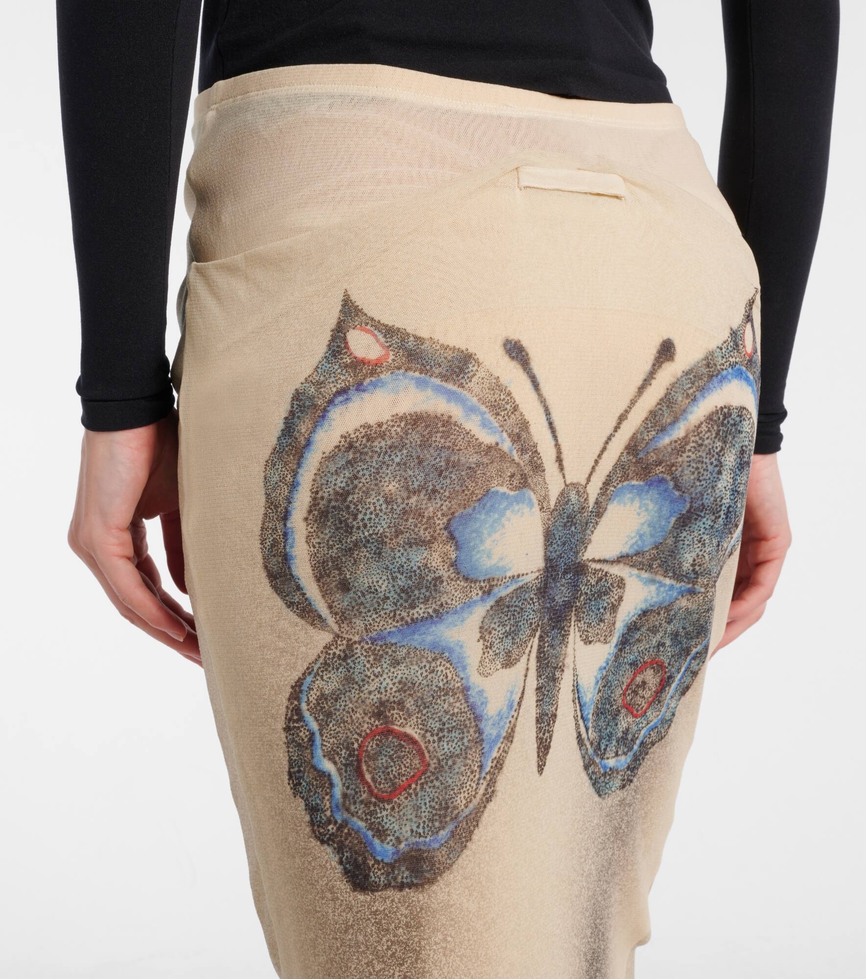 Printed jersey midi skirt - 6