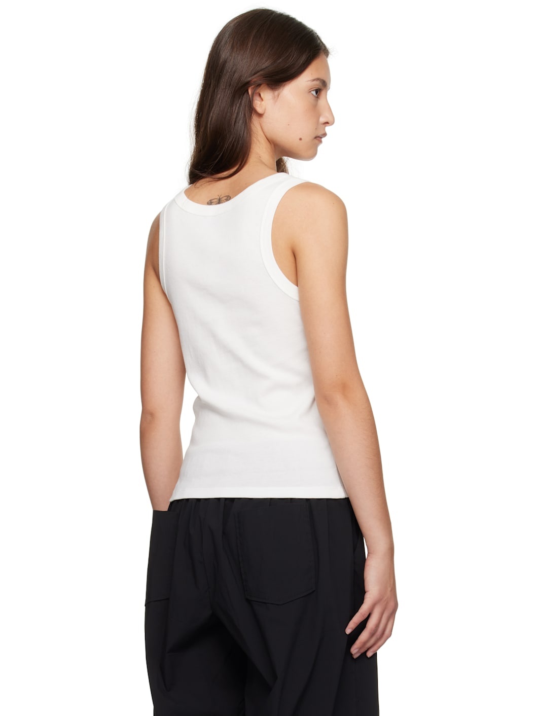 White Organic Cotton Bateau Tank Top - 3