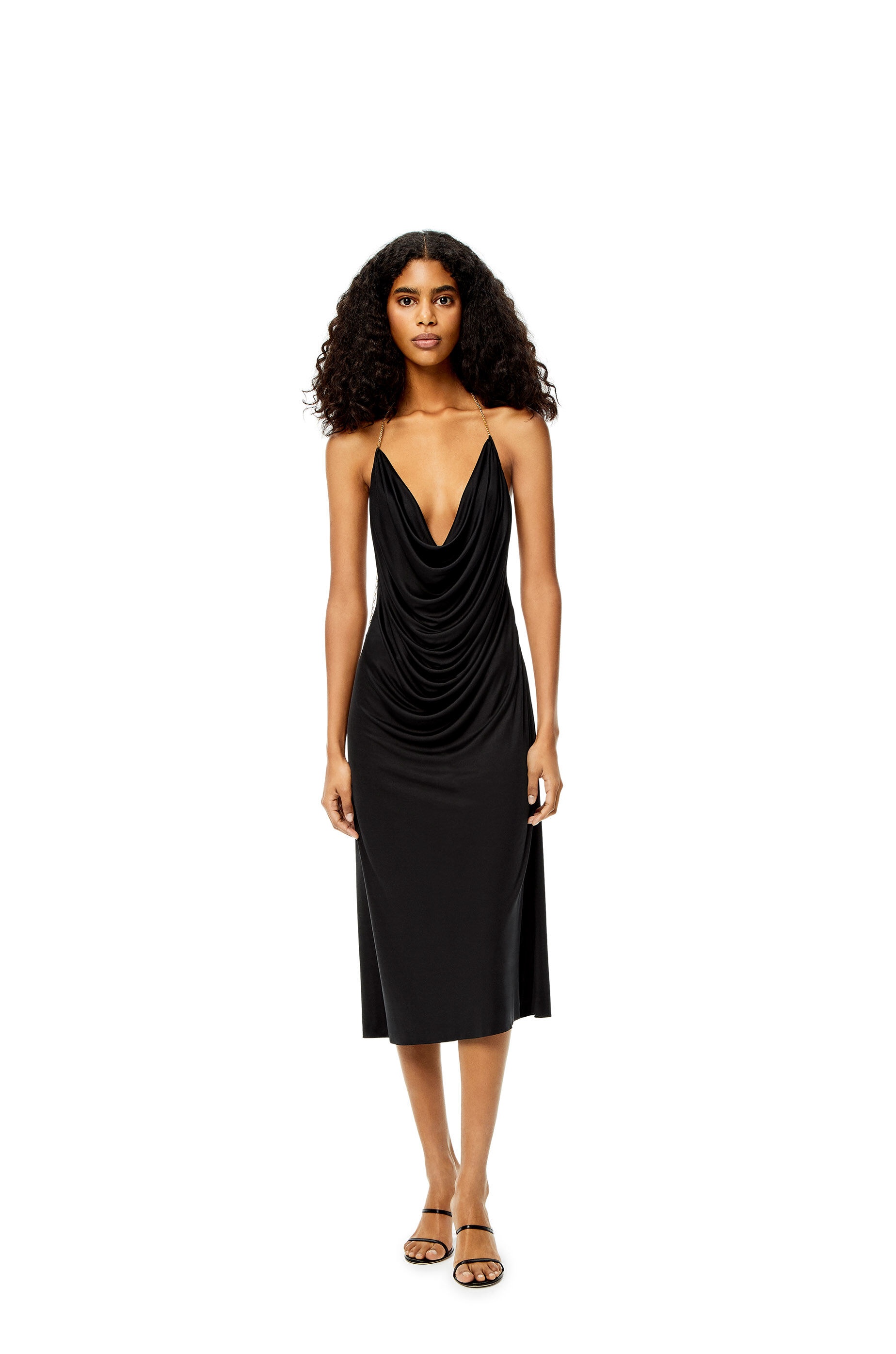 Chain draped dress in silk - 2