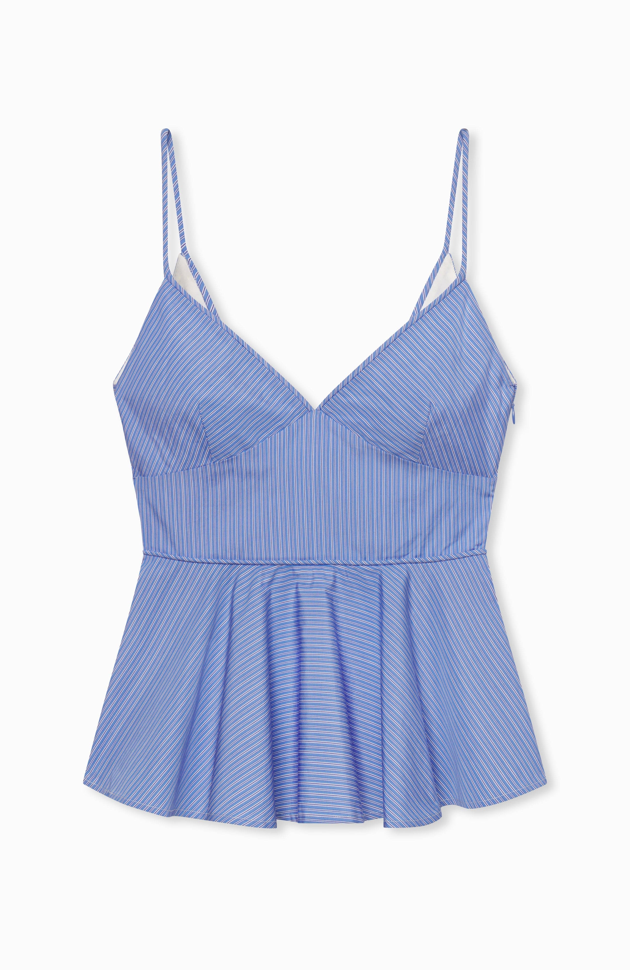 CO Peplum Camisole in Striped Poplin in Blue Multi at Nordstrom - 3