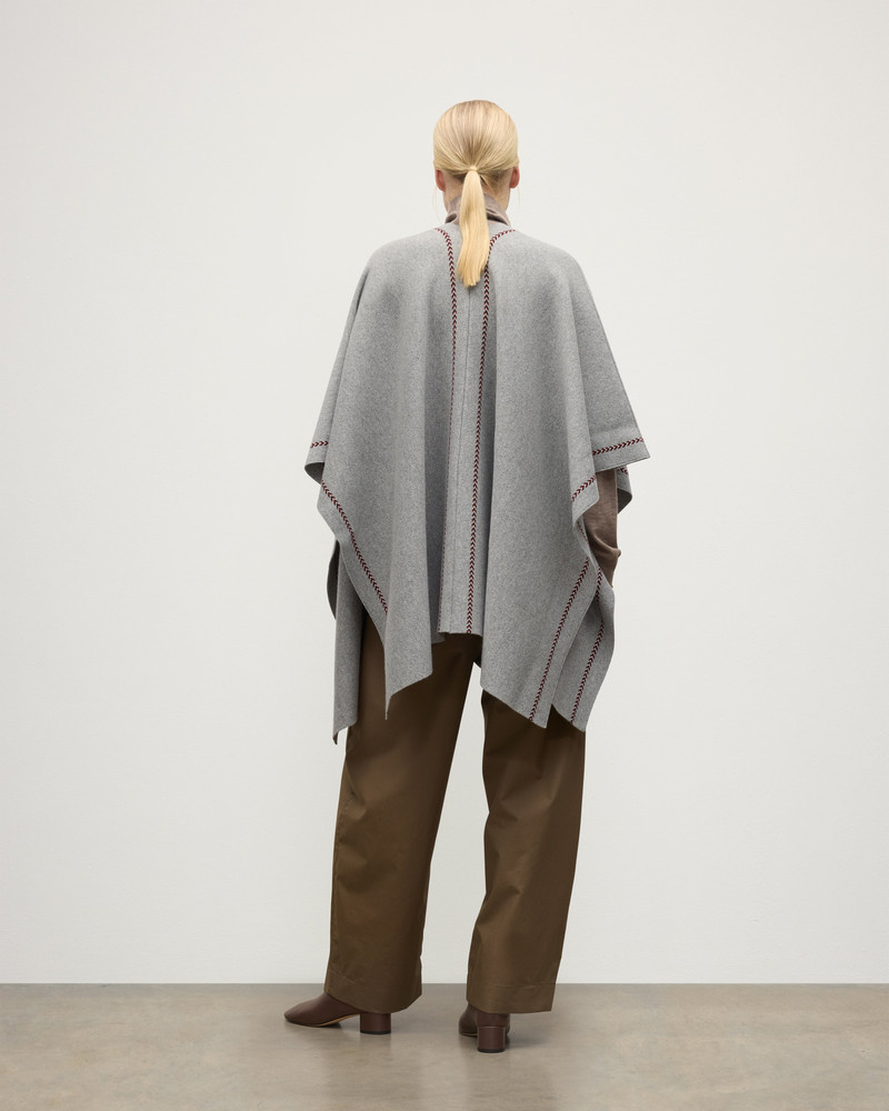 Hawk Light Grey Cashmere Poncho 5