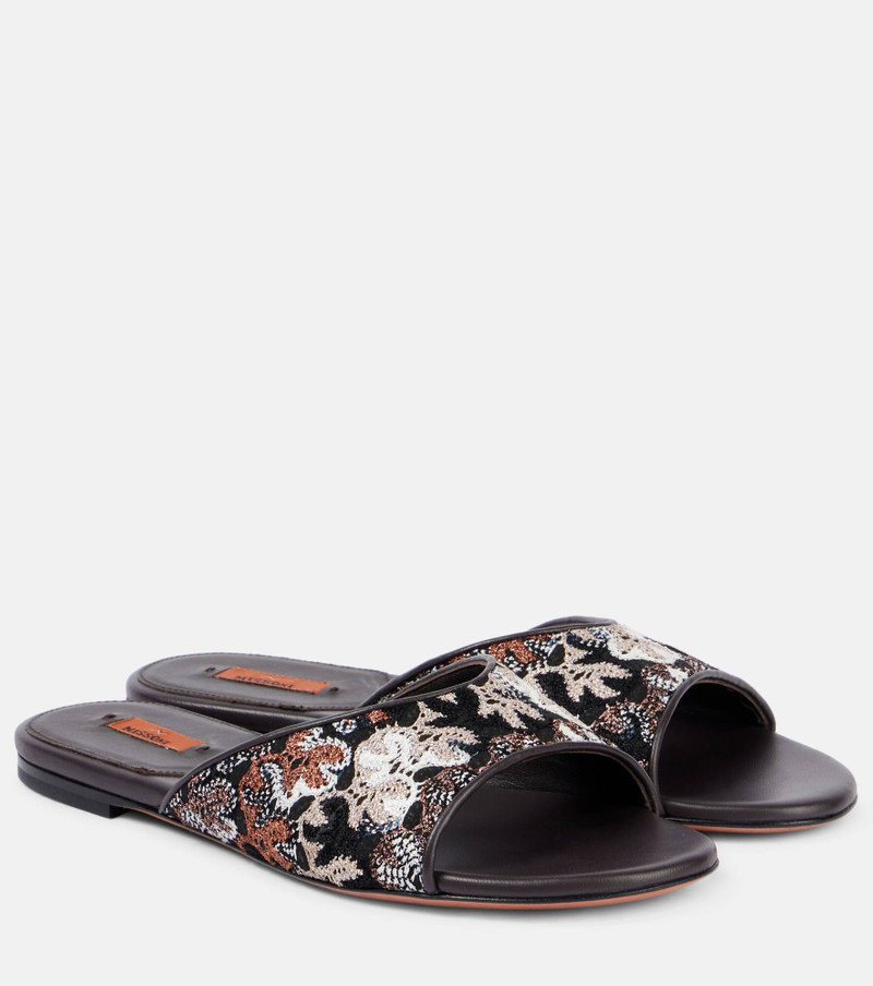 Lamé leather mules 1