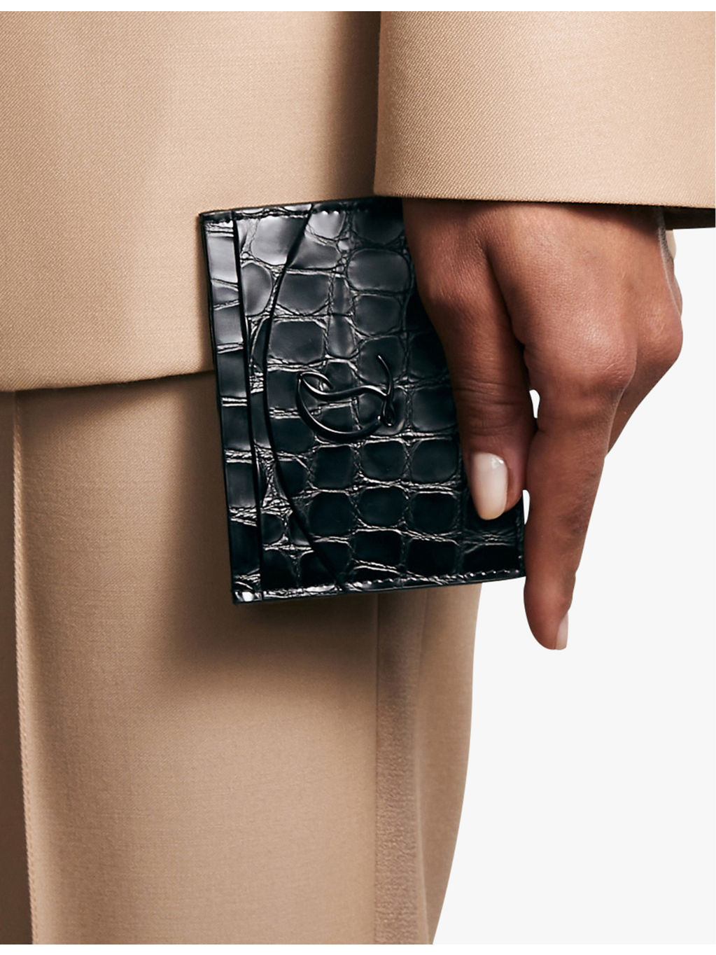 Loubi54 brand-embossed leather card holder - 2