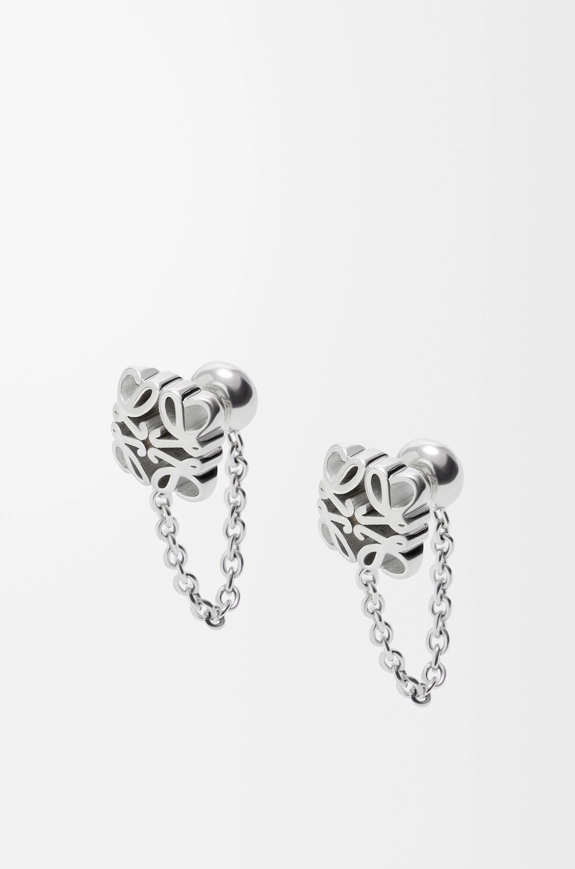 Anagram Bombé chain earrings in sterling silver - 1