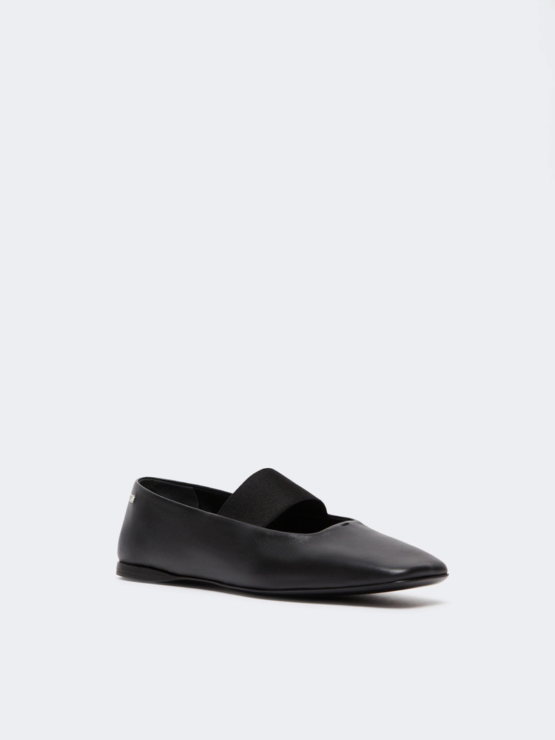 Max Mara CAUCASO Nappa leather ballet flats - BLACK outlook