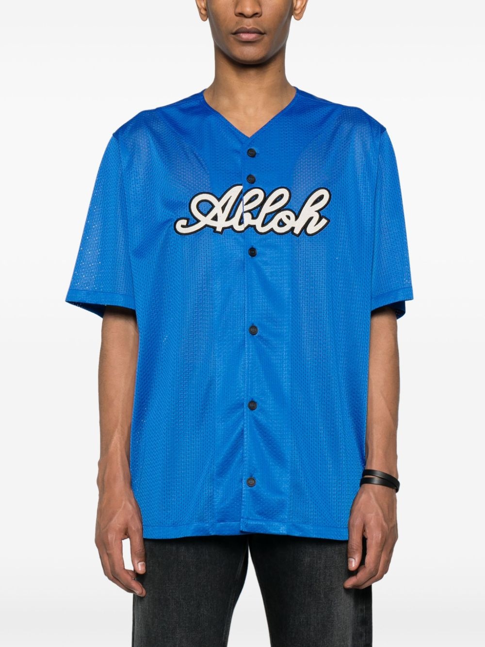 logo-patch baseball shirt - 3