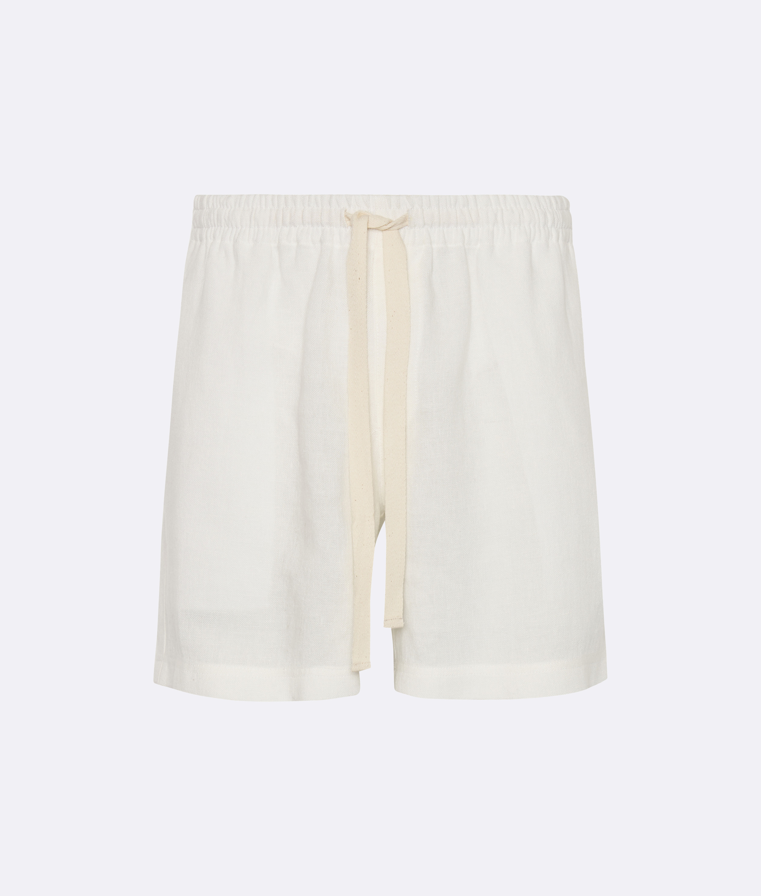 Linen Lounge Shorts White - 1