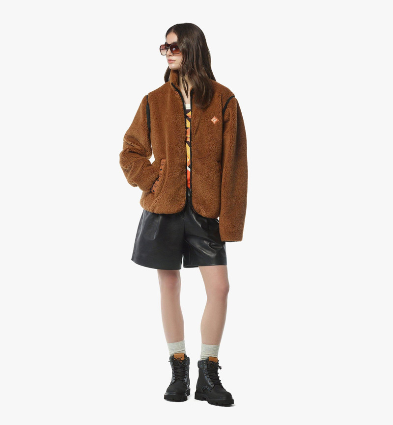 MCM Fleece Jacket w/ Detachable Sleeves in Faux Fur outlook