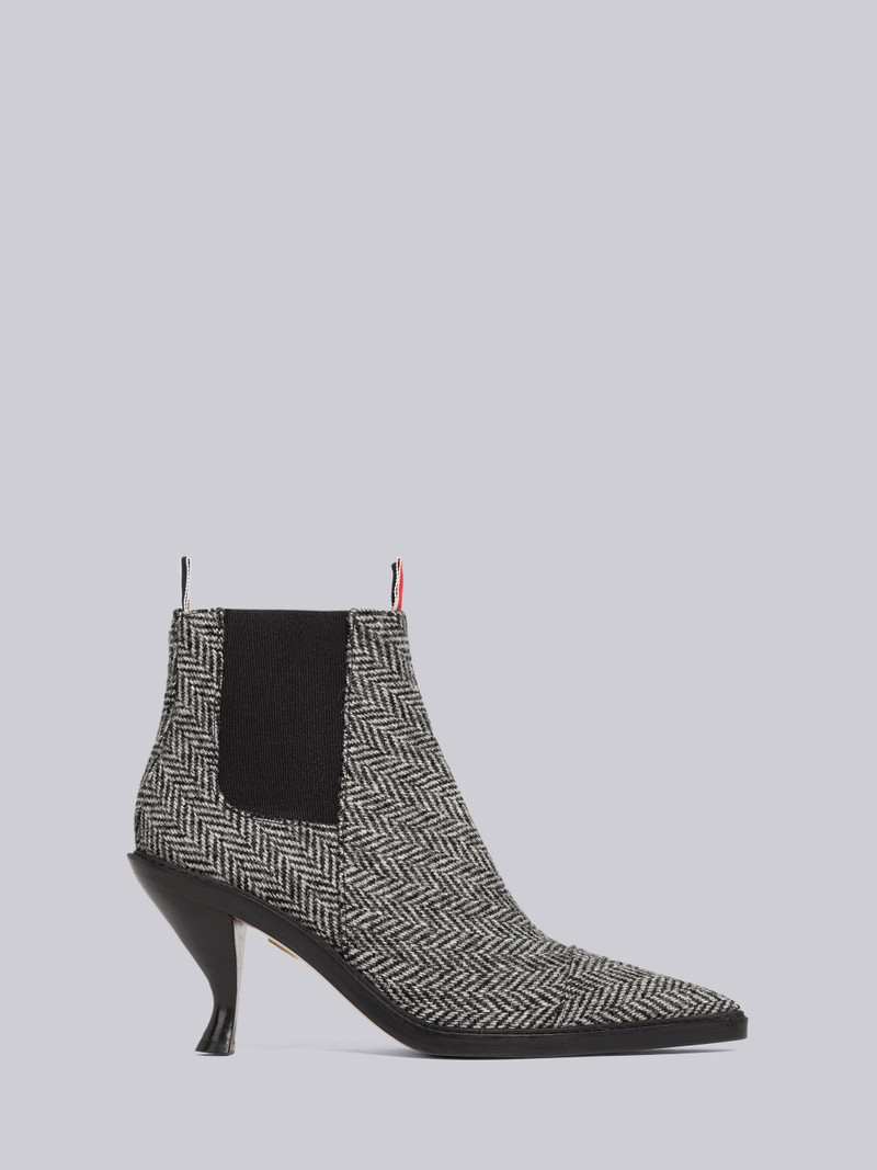 Herringbone Curved Heel Mid Top Chelsea Boot 1