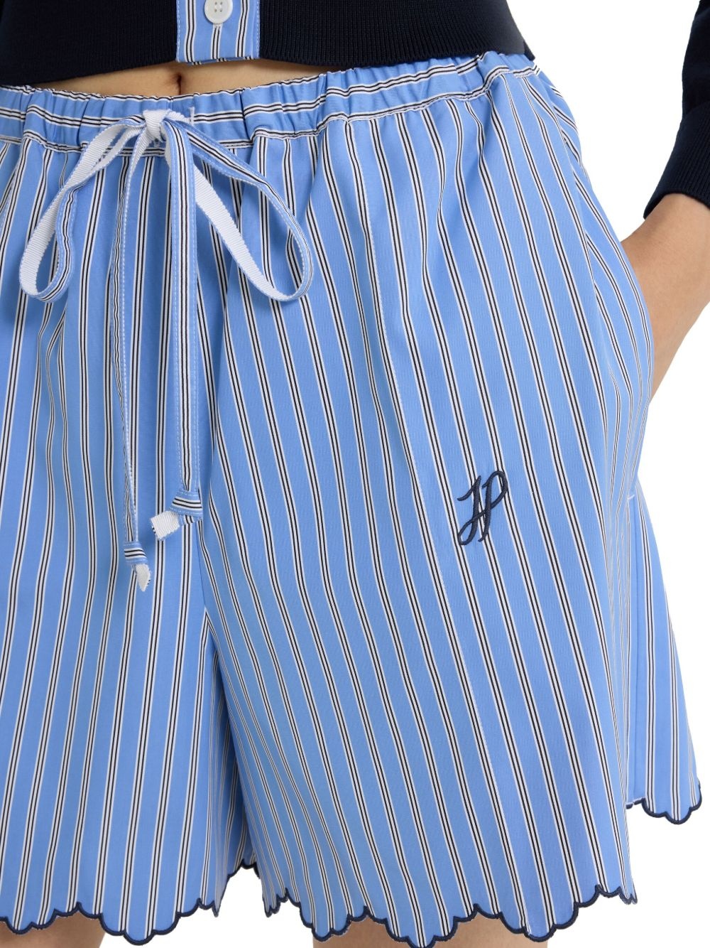 striped drawstring shorts - 4