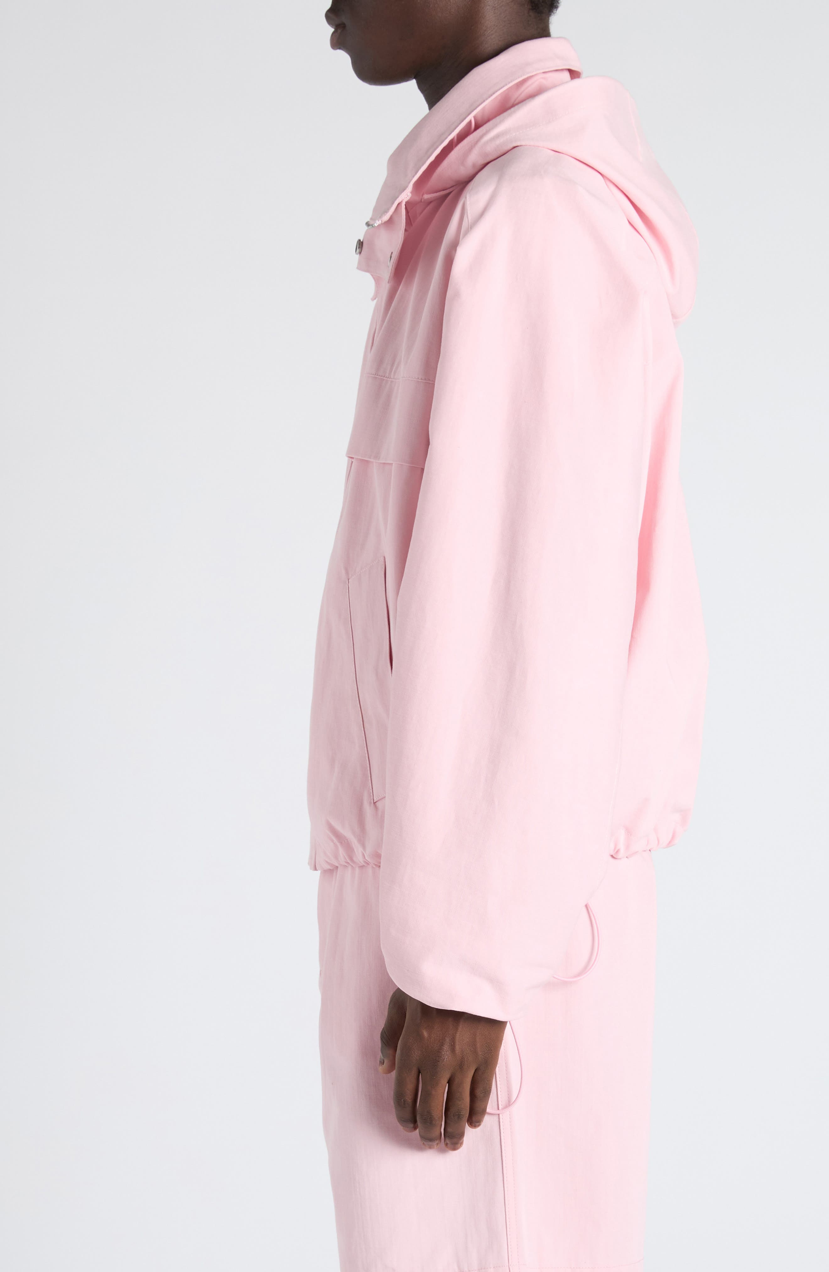 Bottega Veneta Cotton Twill Blouson Jacket with Packable Hood in Camelia at Nordstrom - 4