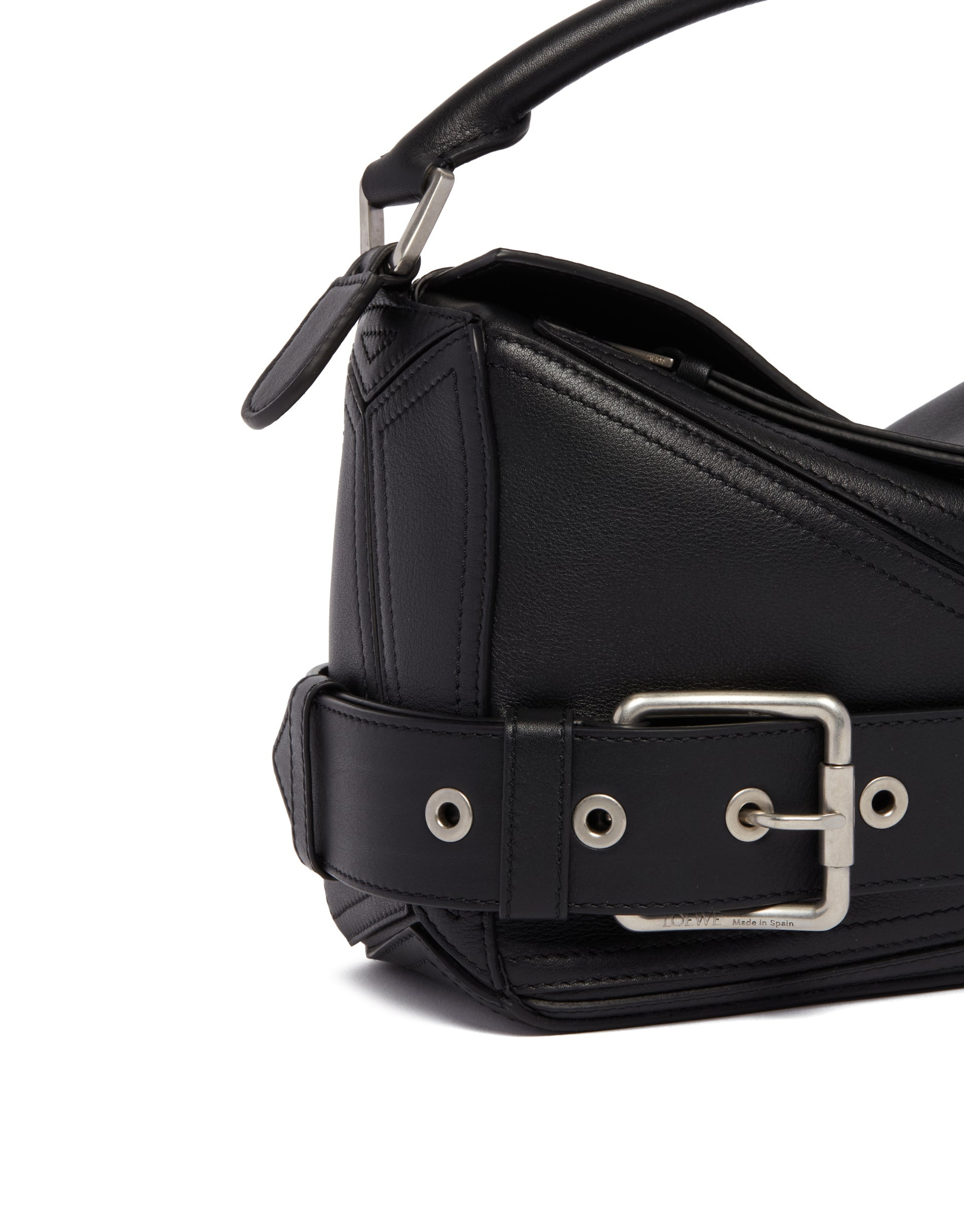 Black Small Puzzle Biker Bag - 5