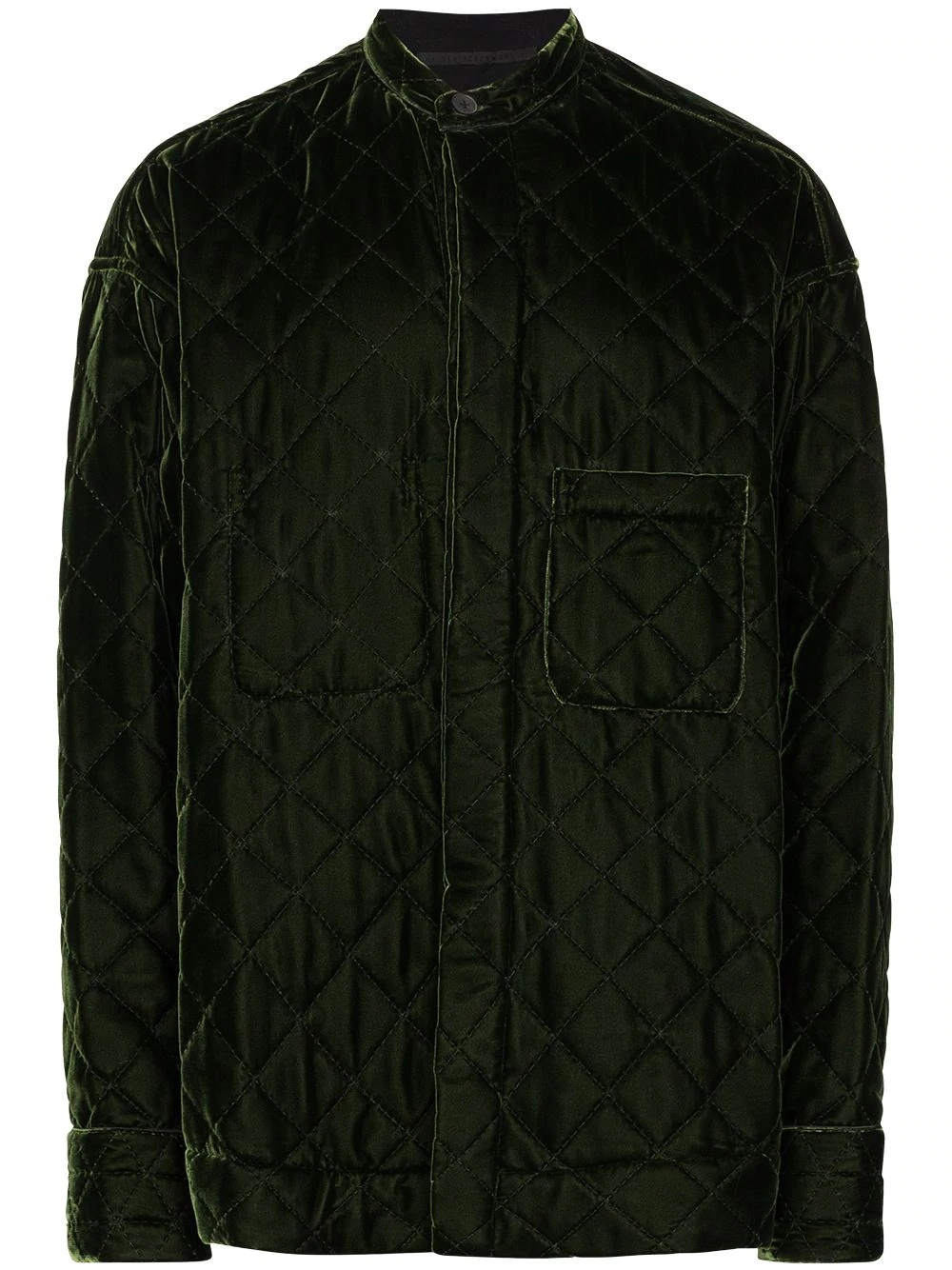 quilted velvet jacket - 1