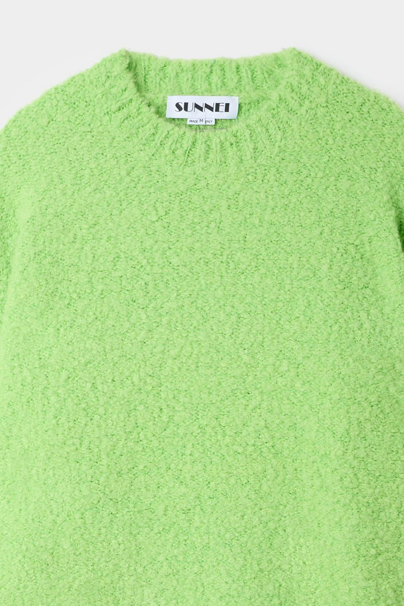 ASTRAKAN ROUND NECK SWEATER / acid green 6