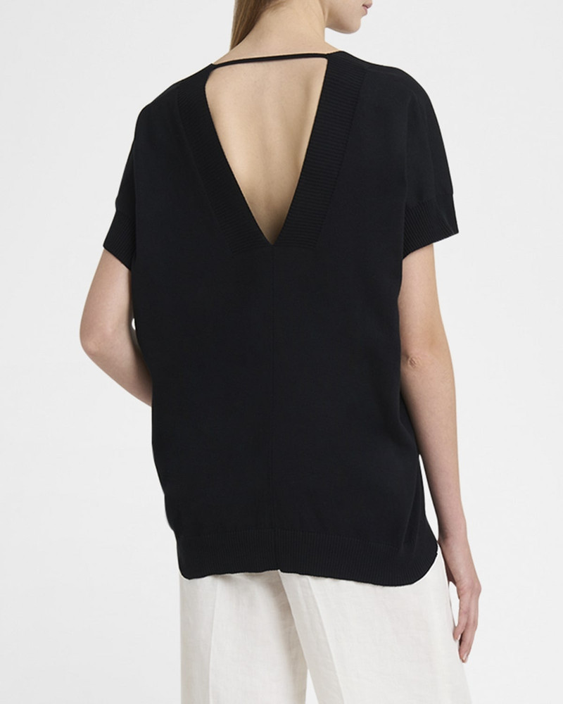 Plan C V-Neck Low-Back Knit Sweater outlook