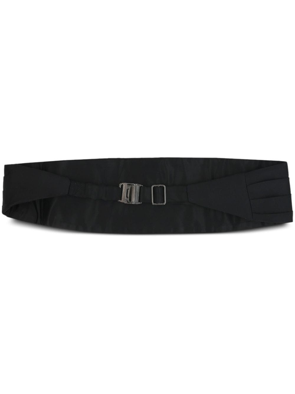 silver hardware silk belt - 1