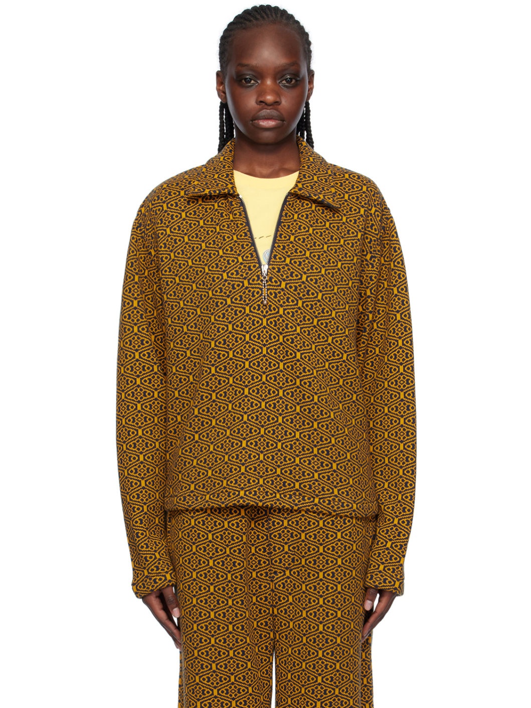 Yellow & Navy Crescent Sweater - 1