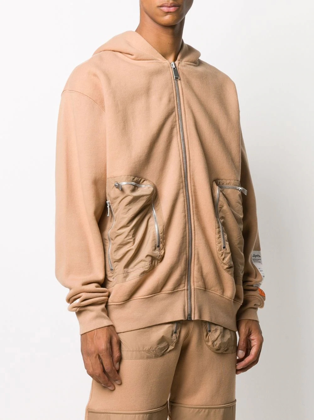 multi-pocket zip-up hoodie - 3