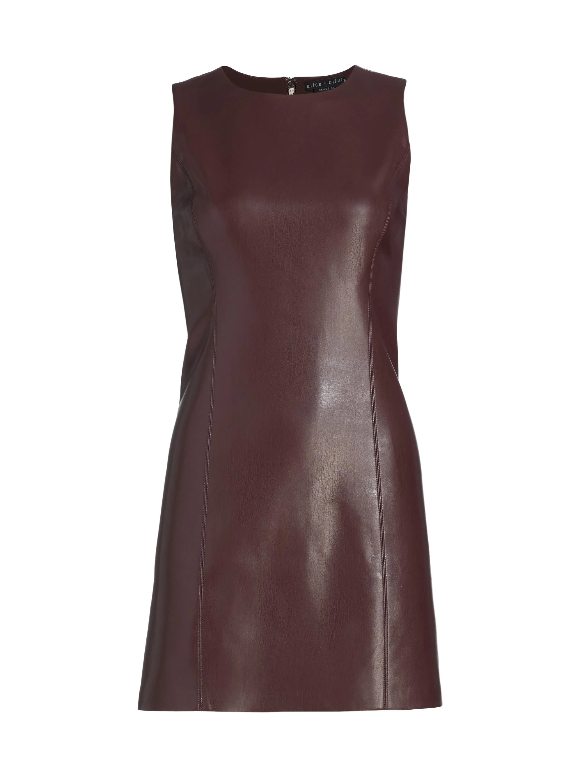 Women's Lena Vegan Leather Minidress - Dark Chocolate - 1