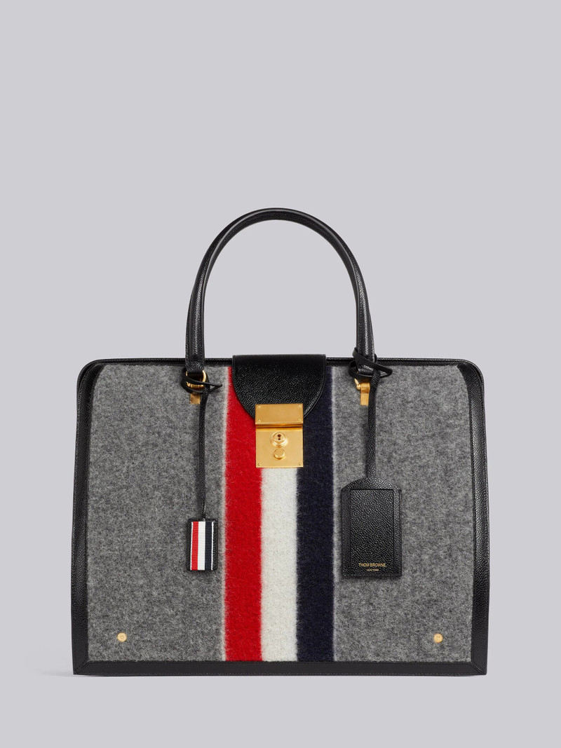 Medium Grey Boiled Wool Stripe Mr. Thom Bag 1