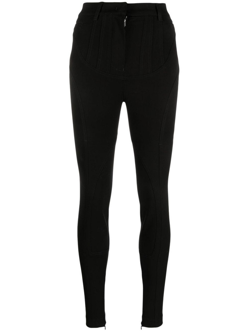panelled skinny-cut trousers 1
