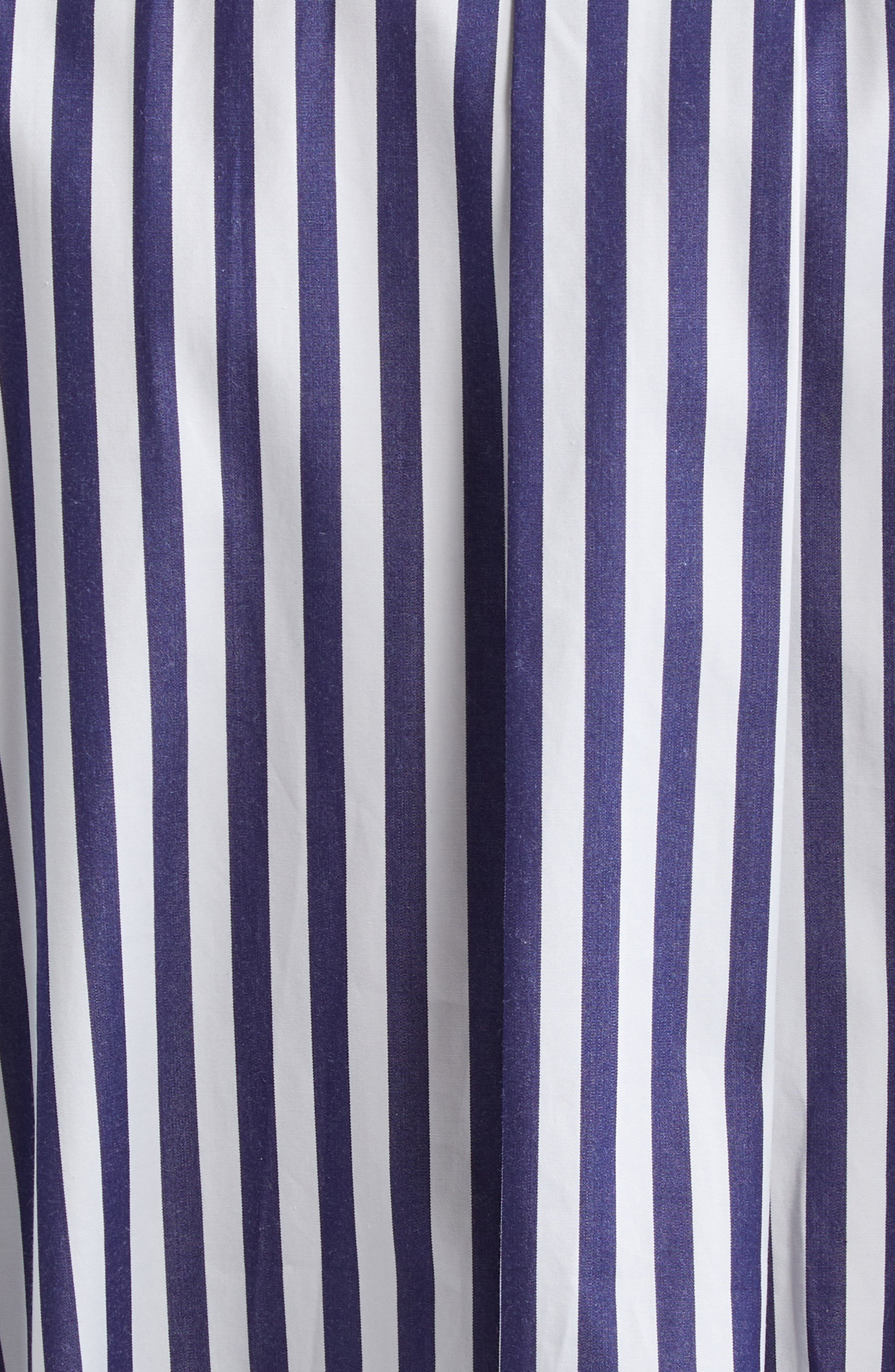 Sacai Mixed Media Poplin & Jersey Midi Dress in Navy Stripe at Nordstrom - 6