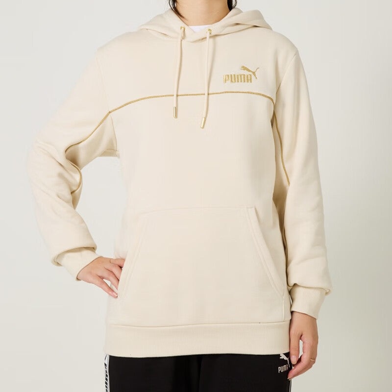 PUMA Luxe Crew Embroidered Logo Sports hoodie 'Beige' 680141-87 - 3