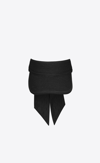 SAINT LAURENT visor in straw with scarf outlook