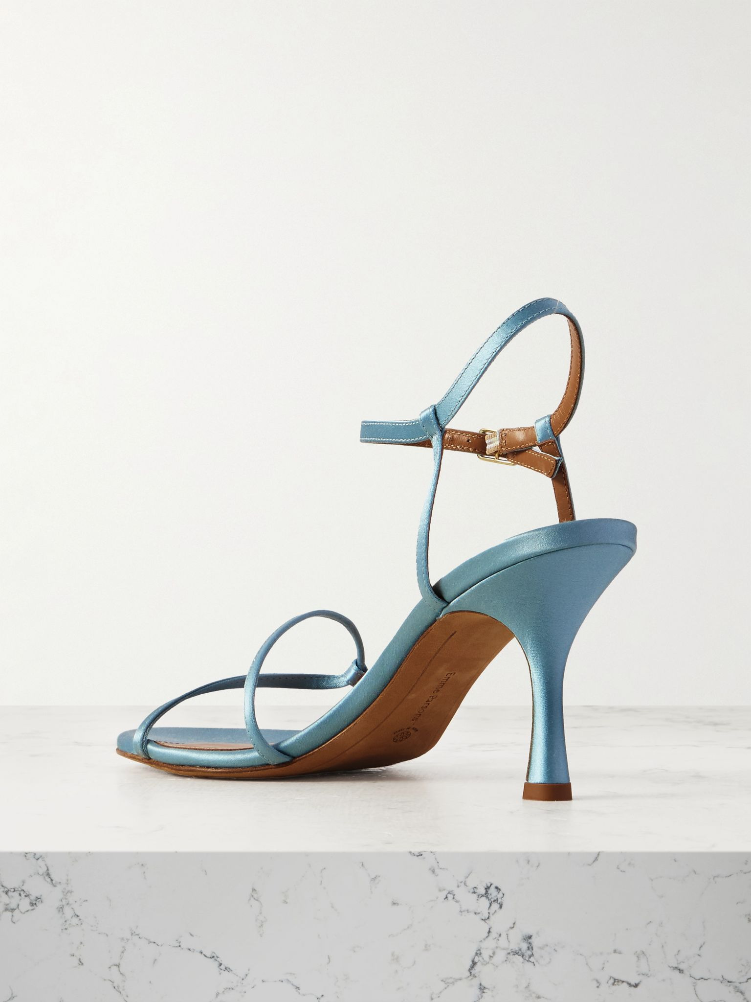 Loop satin sandals Blue - 3