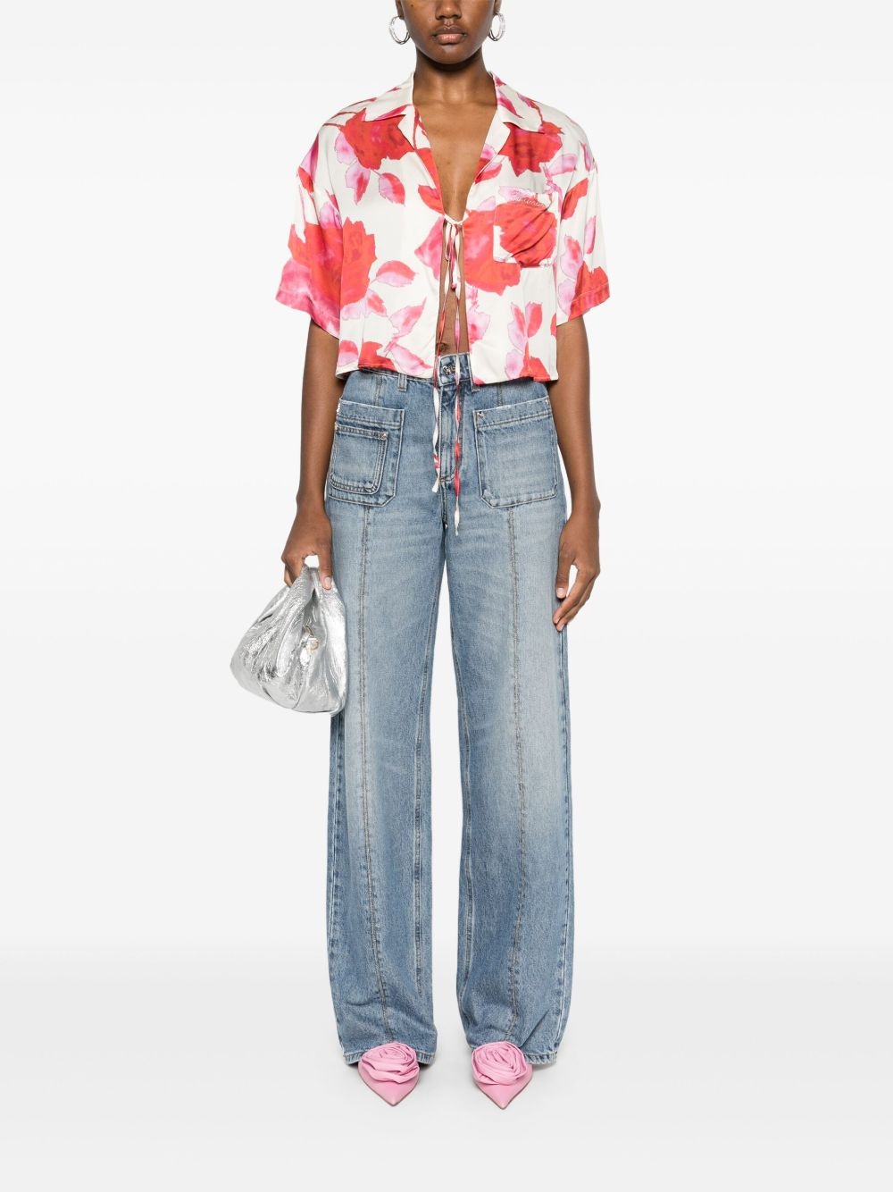 floral-print shirt - 2