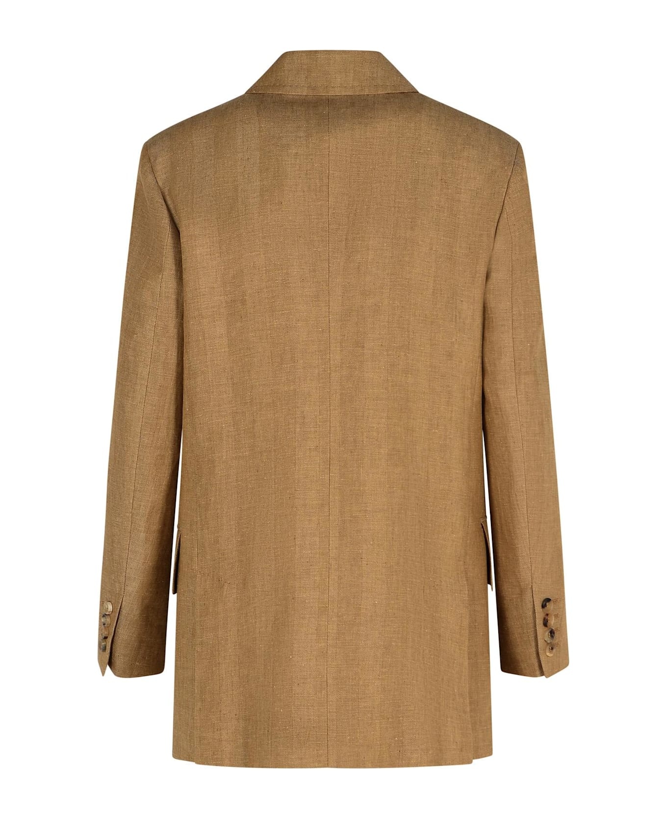 'gerla' Brown Linen Blazer - 3