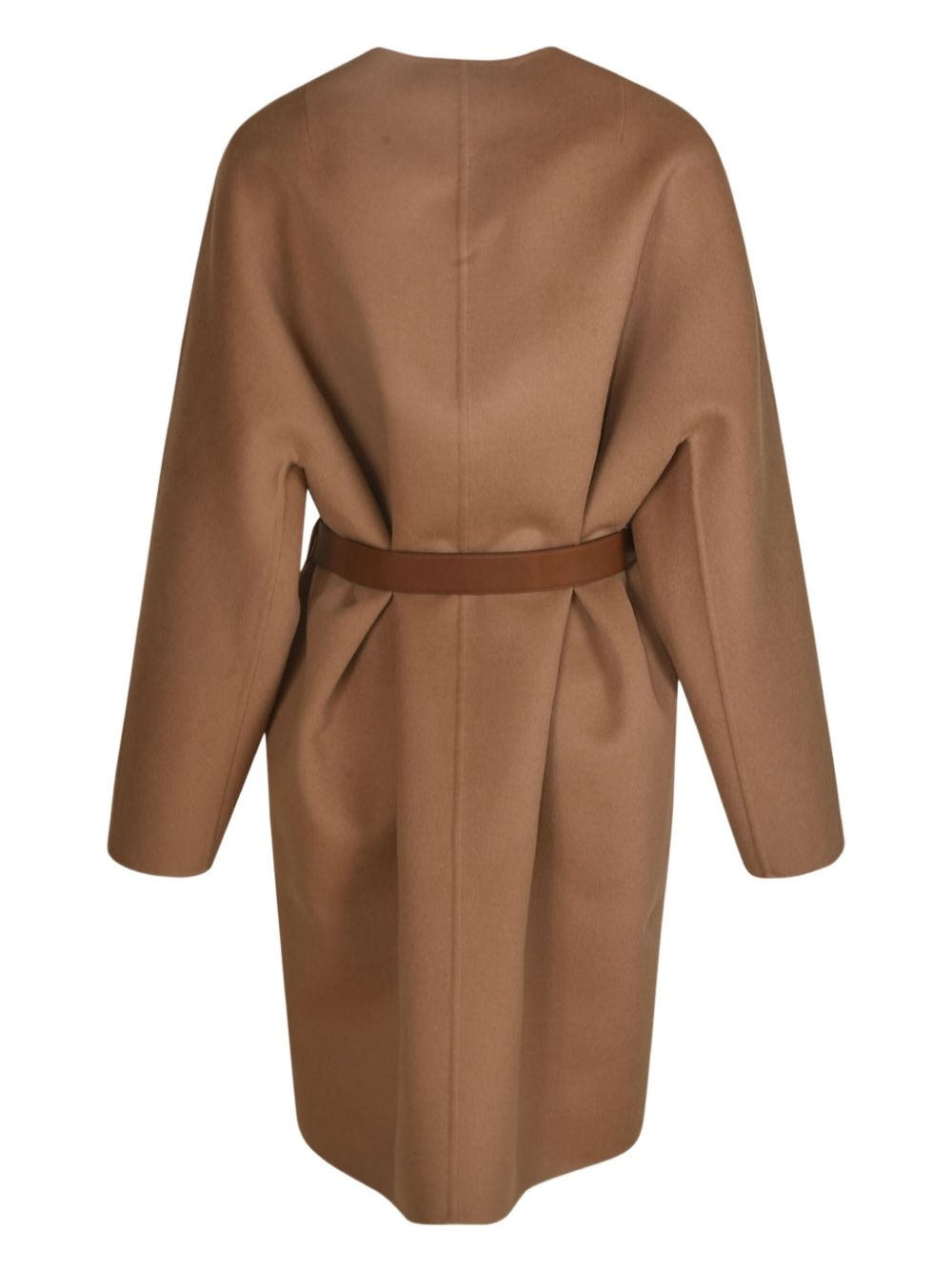 belted buttoned coat - 2