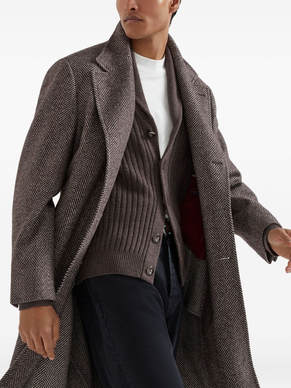 ribbed button-up cardigan - 3