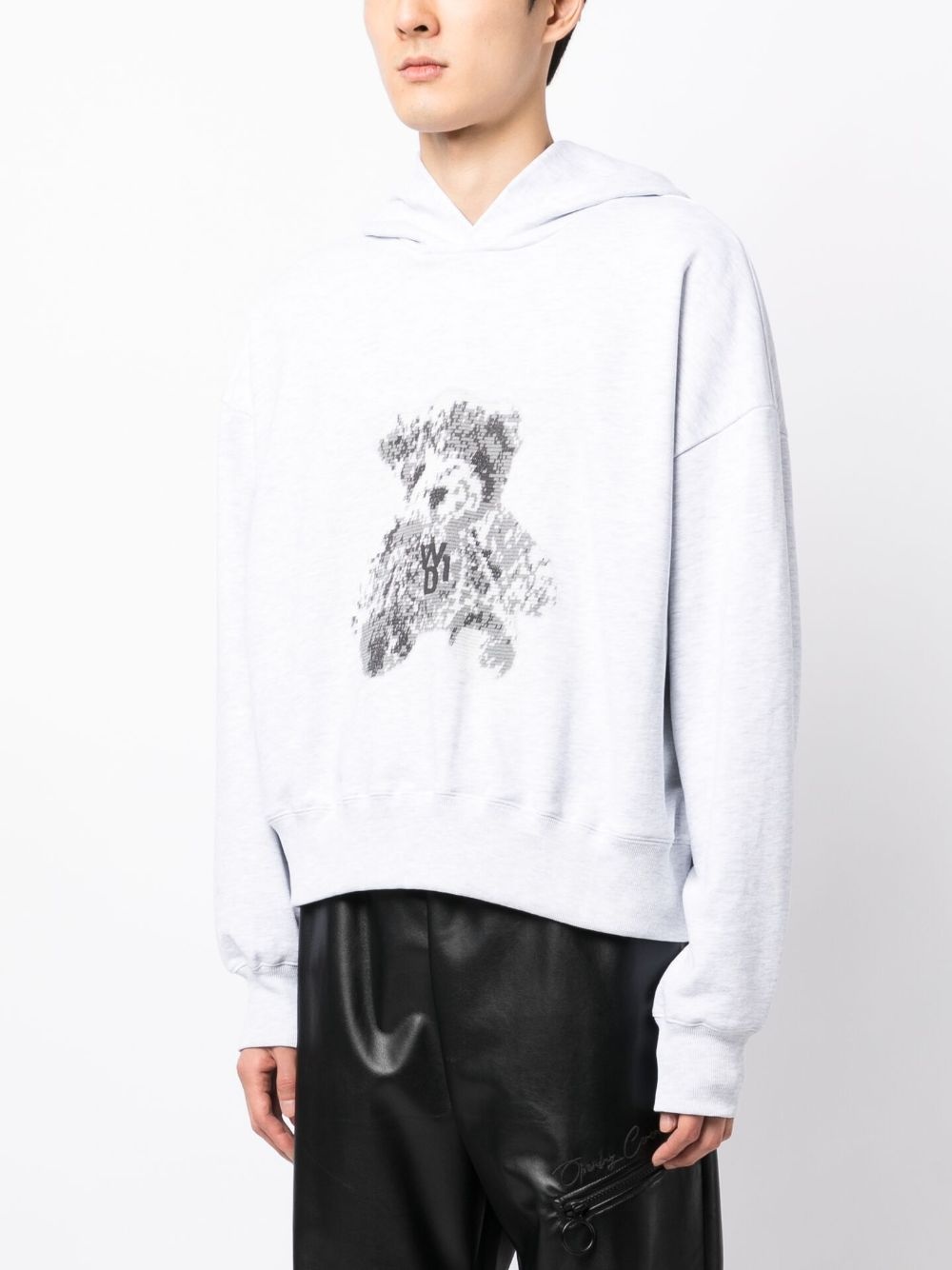 logo-patch cotton hoodie - 3