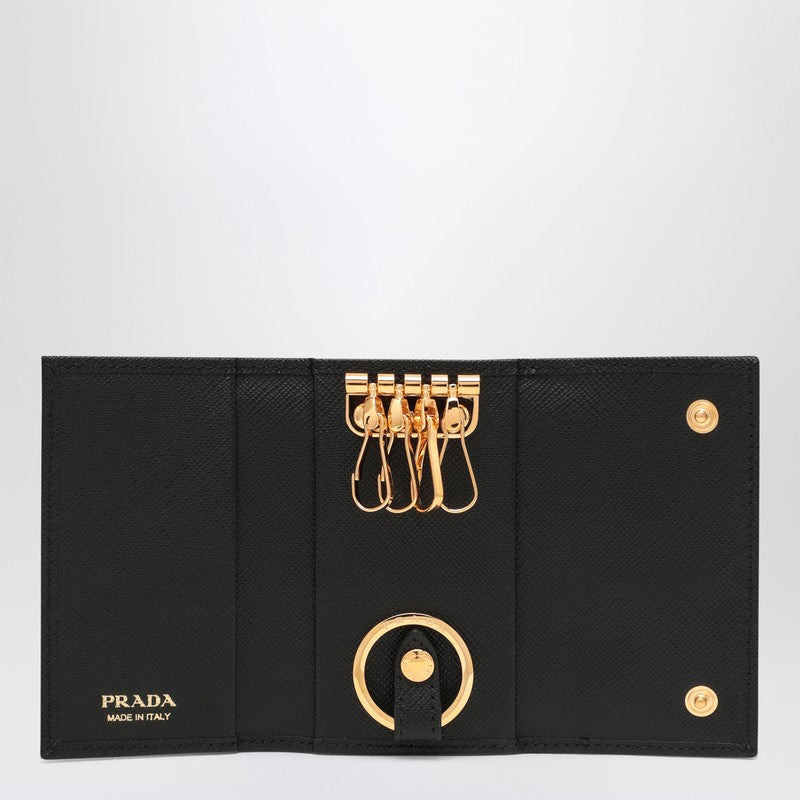 Prada Black Saffiano Key Ring With Logo Women - 2