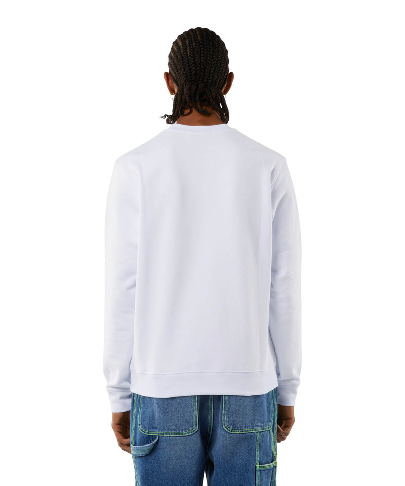 Solid colour cotton sweatshirt with a box logo 4