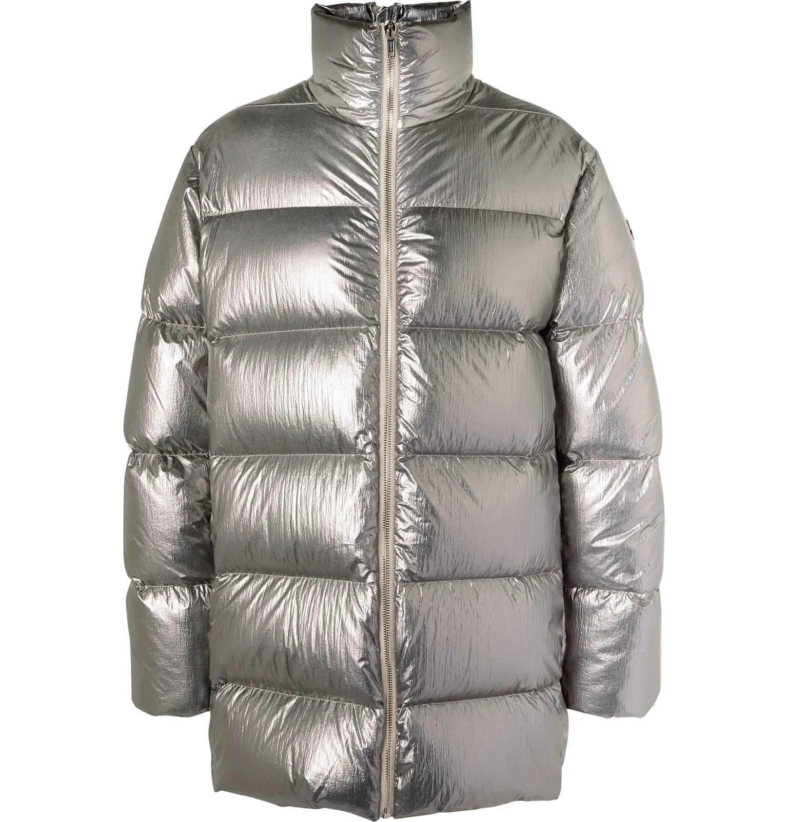 + Moncler Cyclopic Logo-Appliquéd Quilted Metallic Shell Down Coat - 1