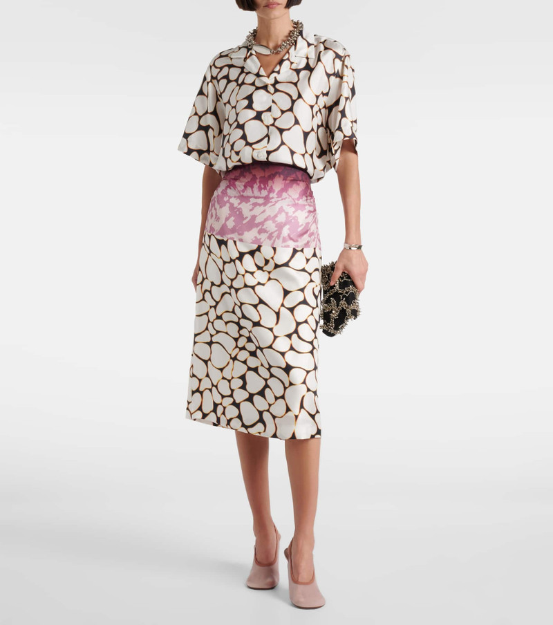 Dries Van Noten Printed silk midi skirt outlook