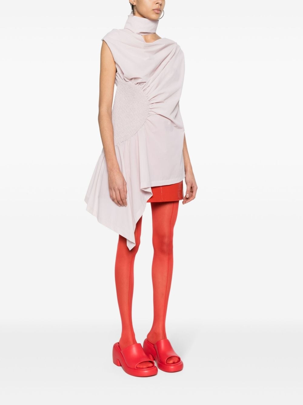 crepe draped sleeveless blouse - 3