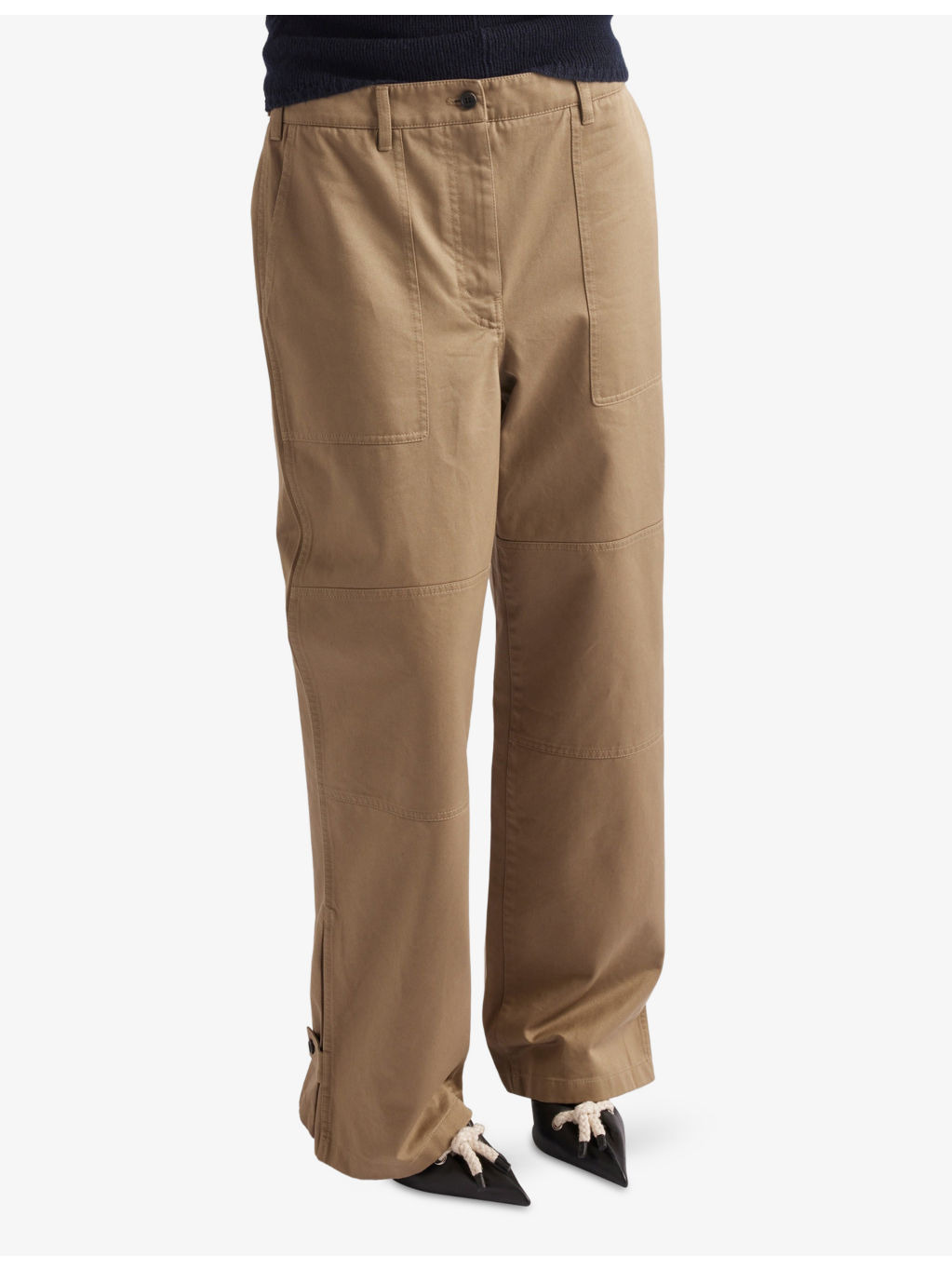 High-Rise Wide-Leg Cotton Chino Trousers - 3