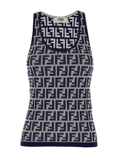 FENDI Fendi blue FF cotton top | jacquestine_boutique