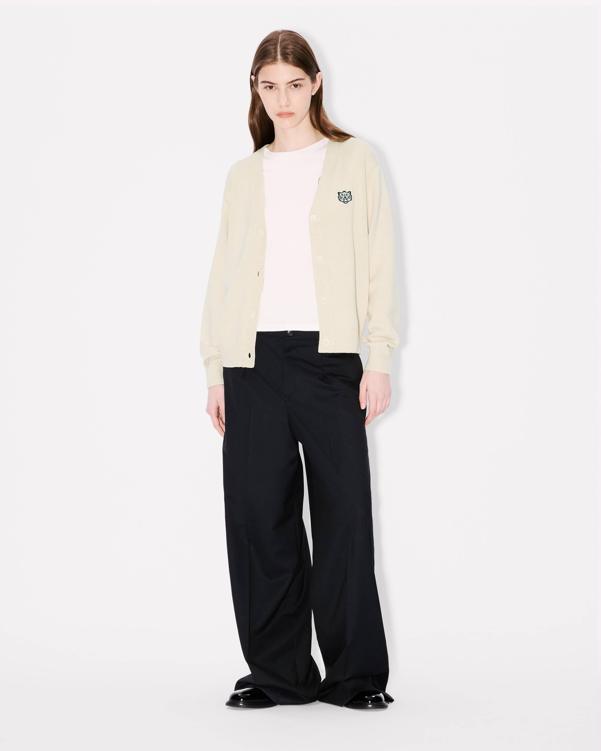 'KENZO Happy Tiger' embroidered cardigan in wool cotton - 5