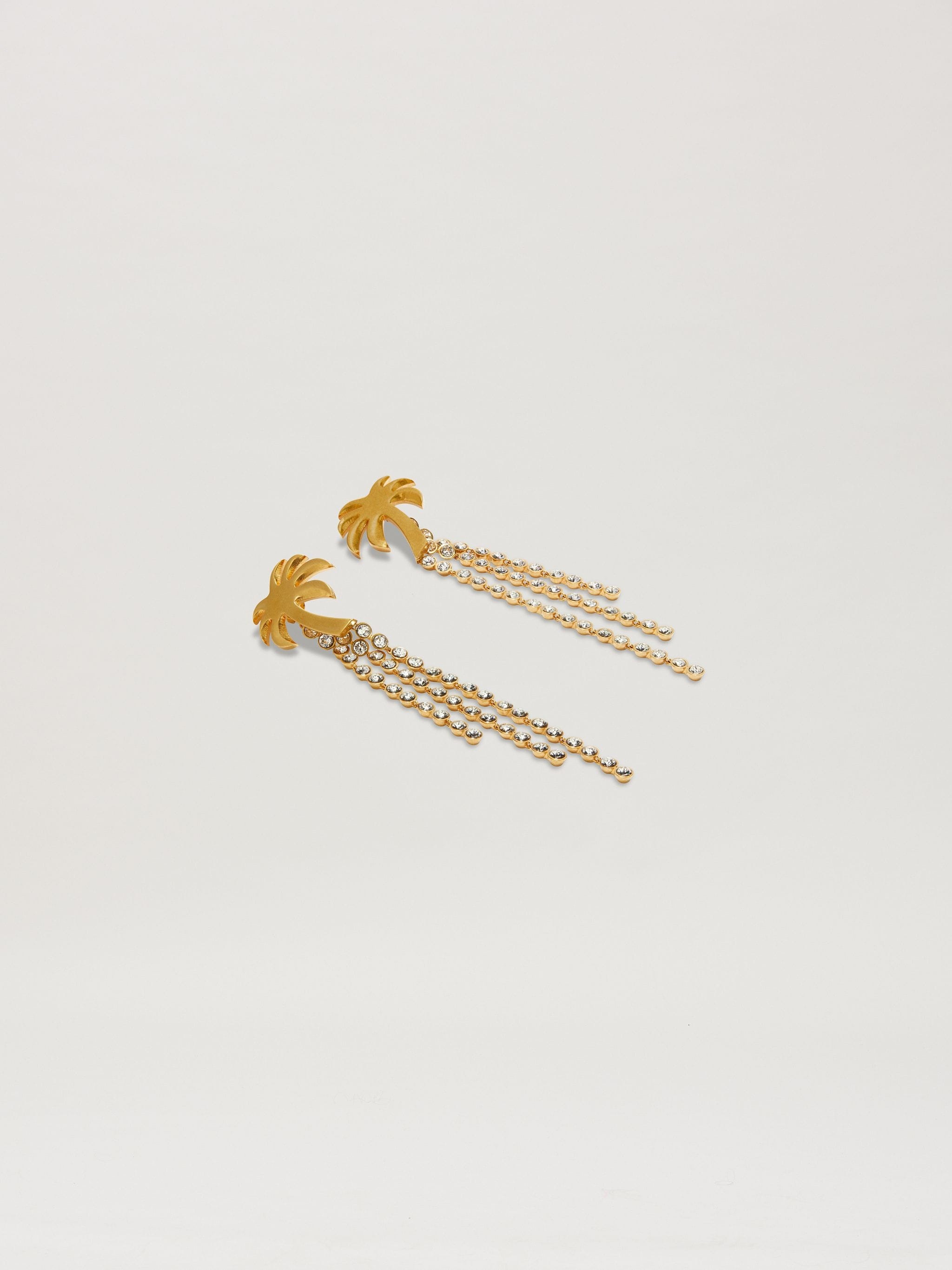 Palm Pendant Strass Earring - 3