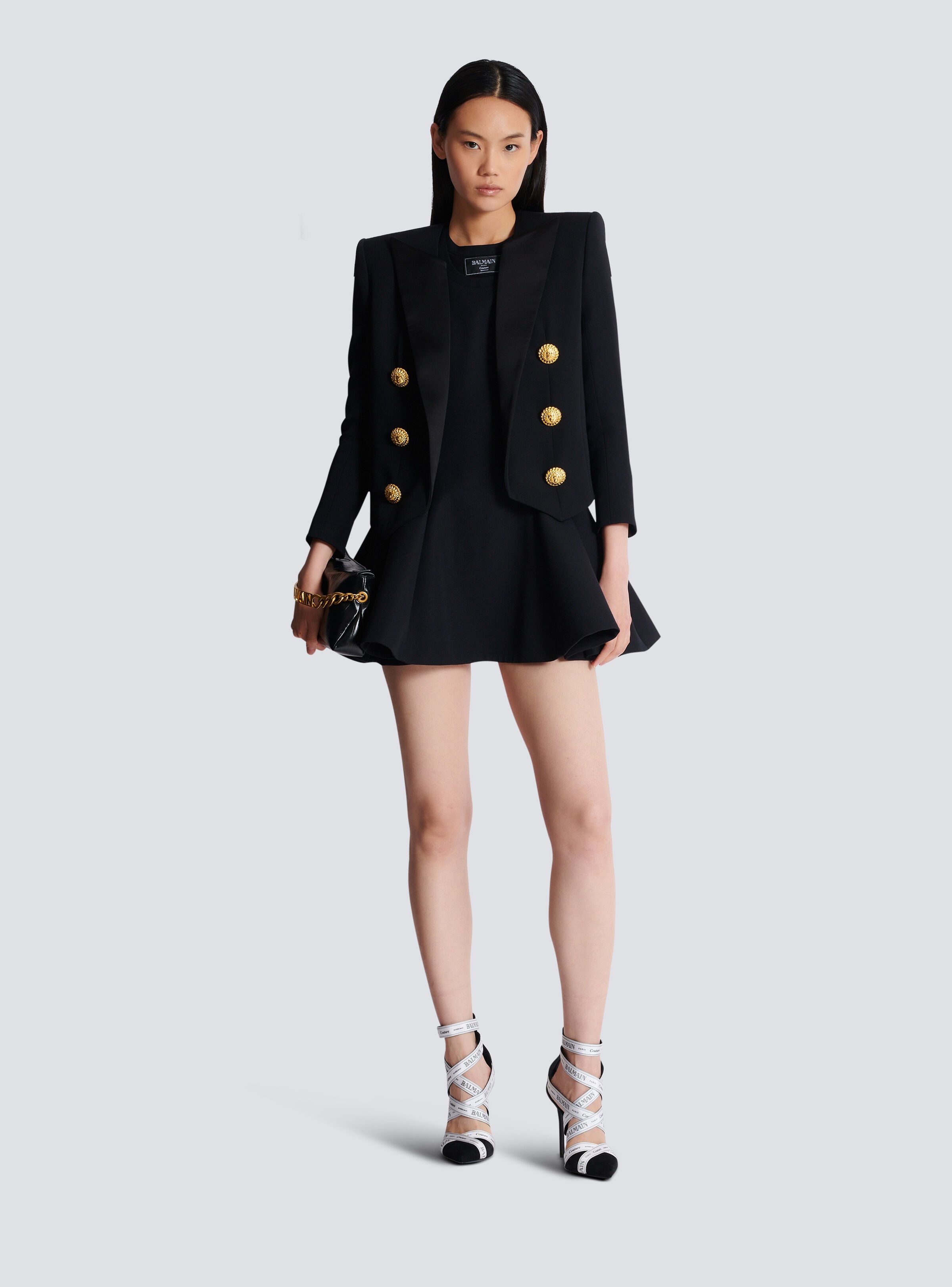 Flared pleated grain de poudre dress - 2
