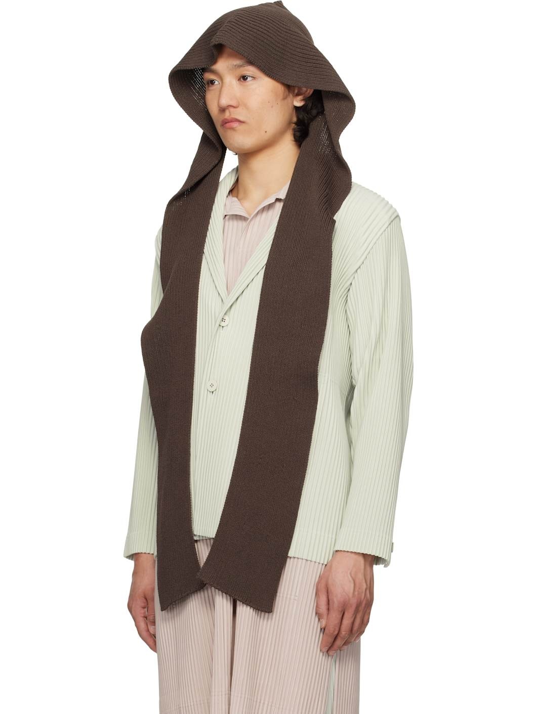 Brown Beanie Scarf - 4