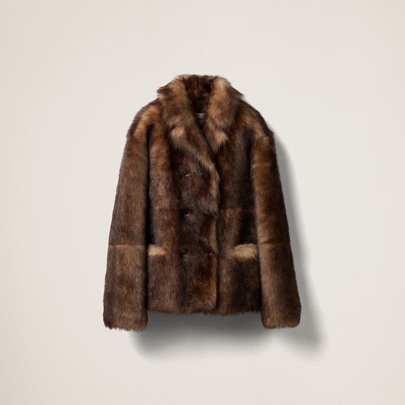 Double-breasted shearling jacket 1