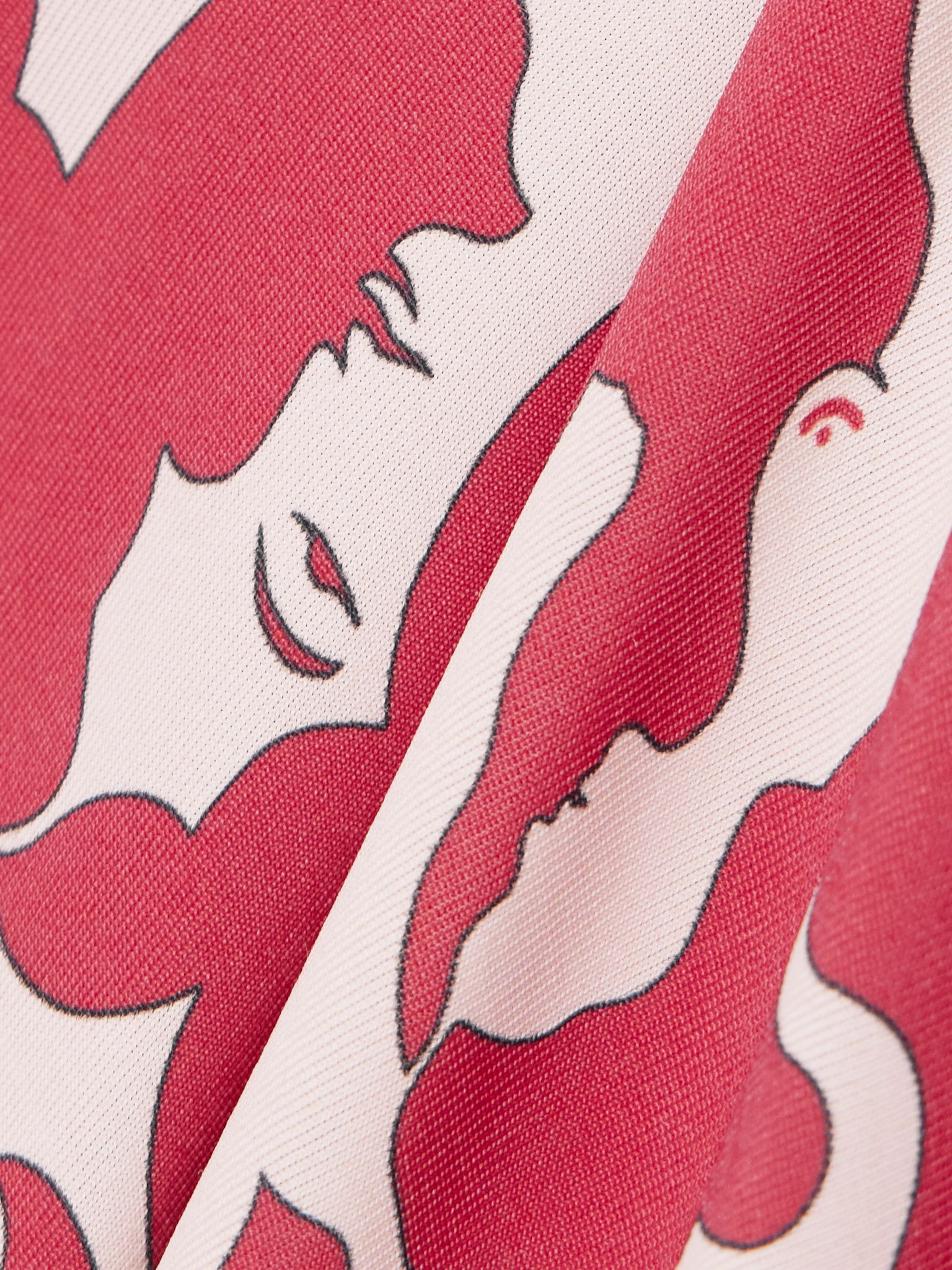 + MOTHER twist-front printed jersey midi dress Red - 5