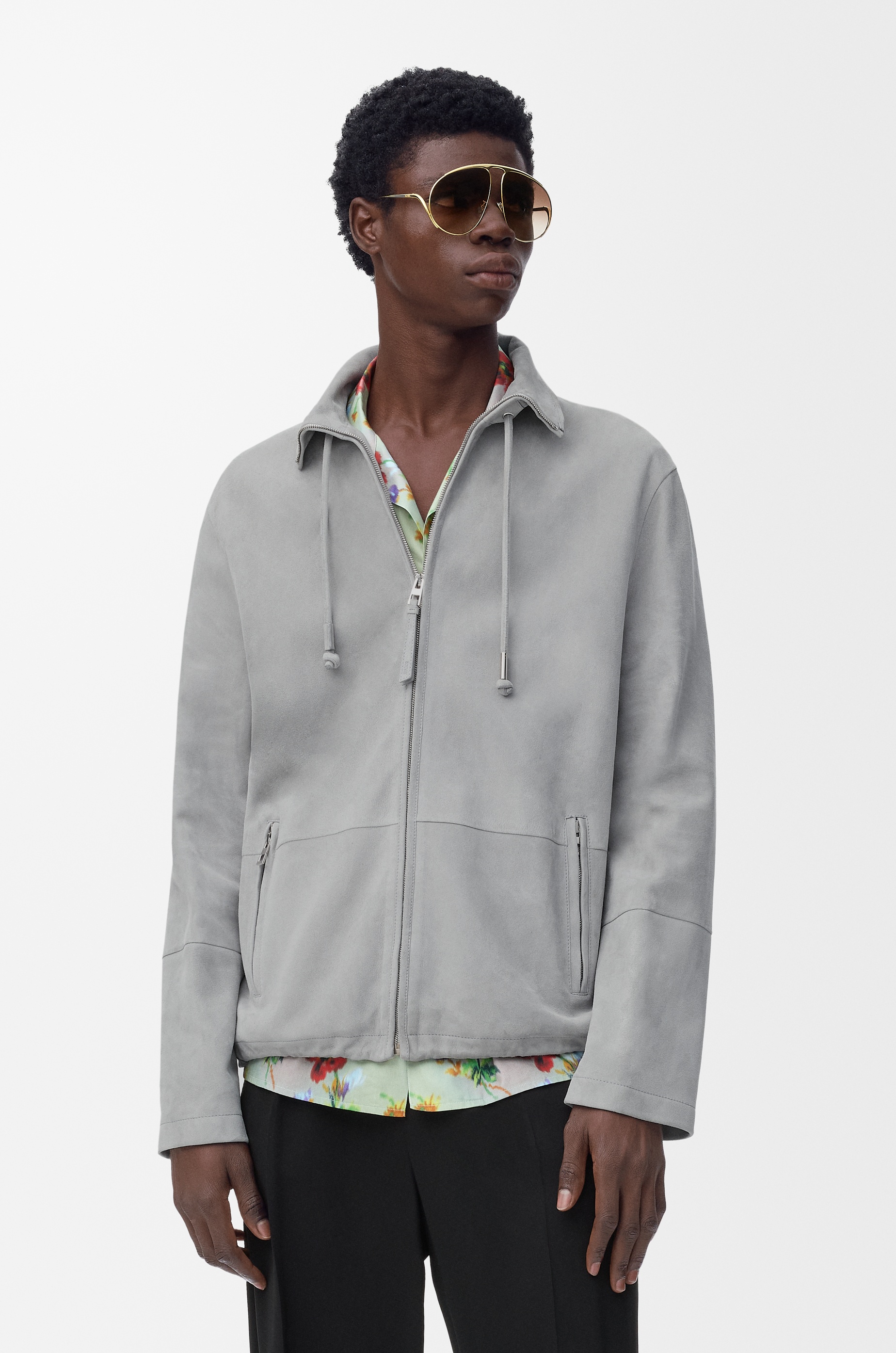 Zip-up jacket in suede lambskin - 3