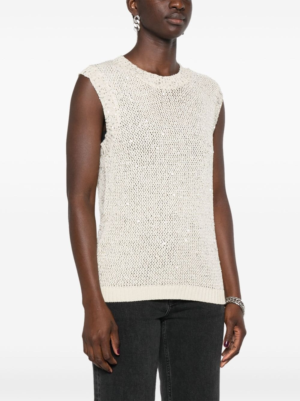 Sequined knitted vest - 5